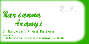 marianna aranyi business card